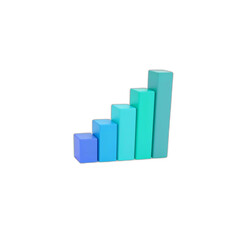 business graph with arrow on transparent background