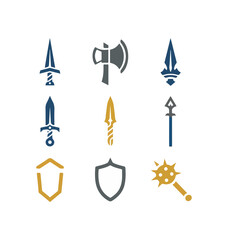 Collection of stylized medieval weapon icons