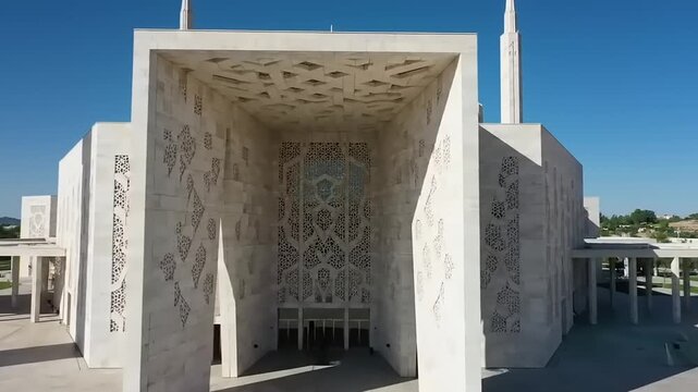 Faisal Mosque Islamabad Pakistan Modern Islamic Architecture Landmark.