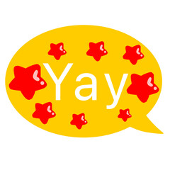 Fototapeta premium Yay speech bubble simple illustration イェーイ 英語 吹き出し シンプル イラスト 
