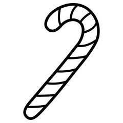 Candy Cane Simple Vector Illustration 