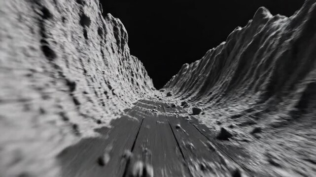 Electron Microscope Style Flyover of Vinyl Record Groove Texture