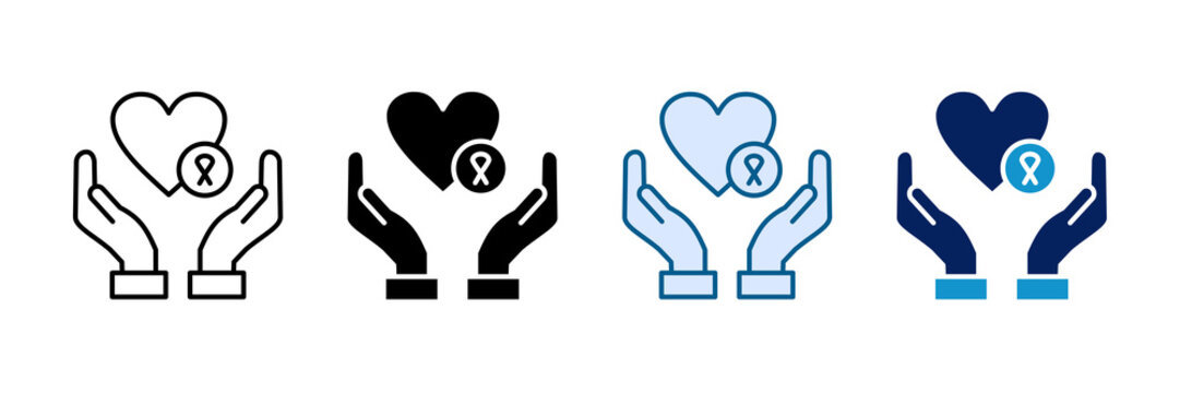 Charity Awareness Icon Set Multiple Style Collection