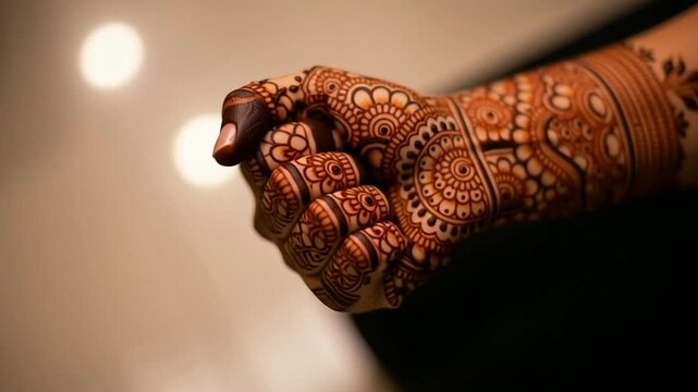 Intricate Hand Mehndi Art Display Showcasing Traditional Indian Henna Designs