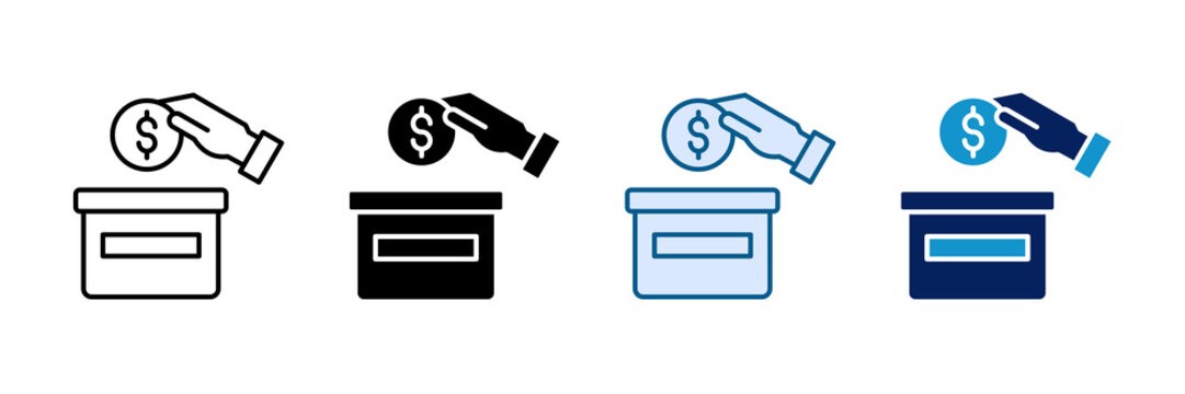 Donation Hand Icon Set Multiple Style Collection