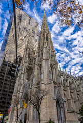 St. Patrick's Cathedral in autumn, Fifth Avenue Midtown Manhattan, New York City