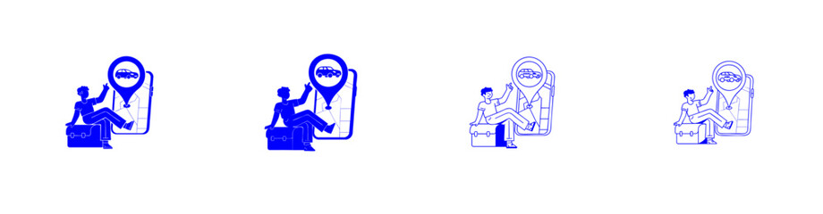 Person using mobile app for location-based services or delivery