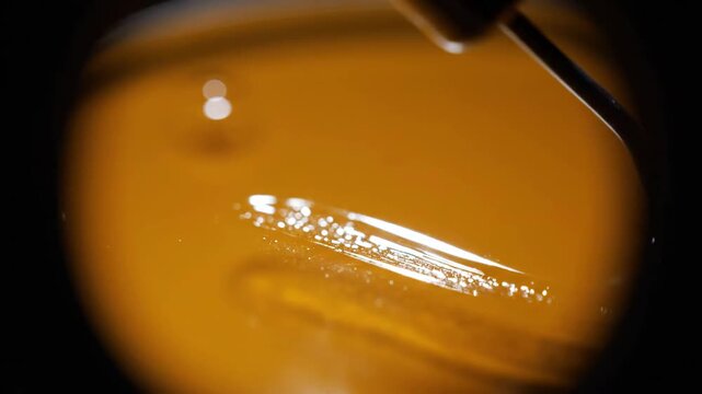 Extreme Macro Action of Inoculation Loop Streaking Agar Surface