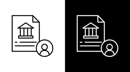 Bank Account Outline White Icon Set Design