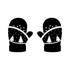 Black and White Christmas Gloves