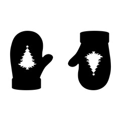 Black and White Christmas Gloves