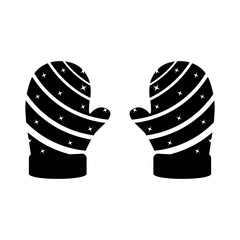 Black and White Christmas Gloves