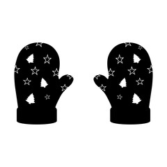 Black and White Christmas Gloves