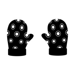 Black and White Christmas Gloves