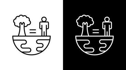 Ecosystem Balance Outline White Icon Set Design