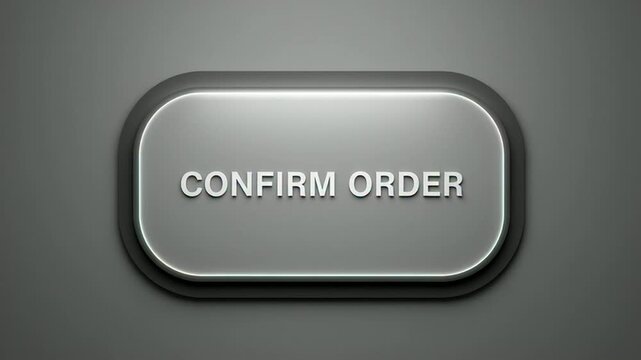 Multiple illuminated confirm order buttons on a modern gray wall for user interface design