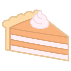 Pie with Cream Illustration 