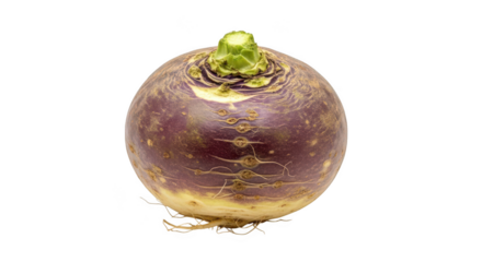 Fresh purple rutabaga isolated on transparent background for healthy eating