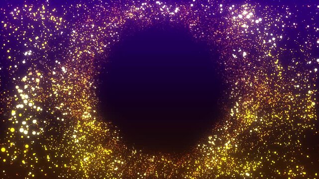 金色に輝くパーティクルが流れる抽象背景ループ / Abstract Golden Particle Flow Background Loop