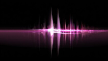 Abstract pink sound wave visualization on black background for music projects