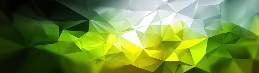 Abstract polygonal background in green and yellow tones for modern design