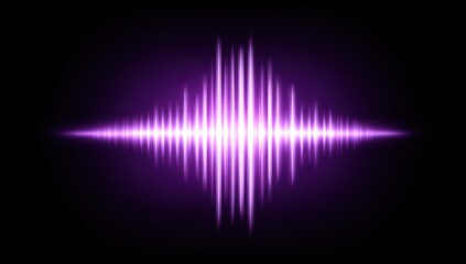 Abstract purple audio wave illustration on dark background