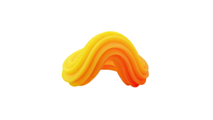 3D Abstract gradient fluid shape on transparent background