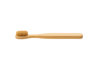 Natural Bamboo Toothbrush on White Background