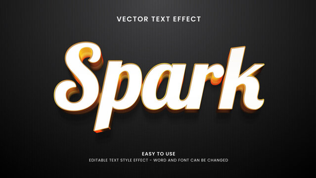spark editable text effect 3d vector