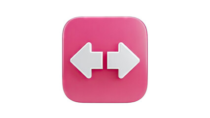 3D Arrows icon opposite directions on transparent background