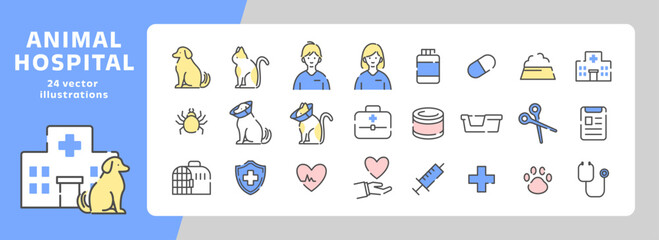 動物と医療のアイコンセット