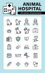 動物病院のアイコンセット