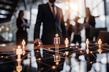 Business Network Concept with Human Icons and Connections