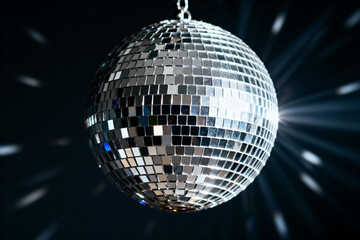 Fototapeta premium Disco Ball with Reflections and Lights
