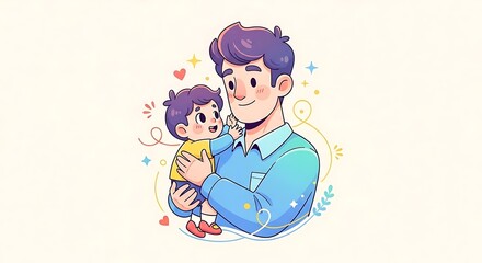 Father and Child Illustration: A Beautiful Celebration of Fatherhood