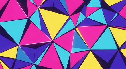 Vibrant geometric abstract background with colorful triangular shapes and dynamic patterns