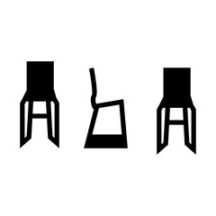 set of office chairs table glyph icon vector