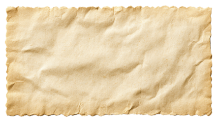 Textured crumpled aged paper background with distressed scalloped edges provides a vintage foundation for graphic overlays and historical document presentation