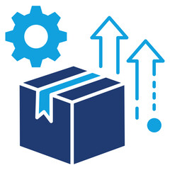 Product Development Flat Blue Icon Vector Illustration