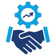 Fototapeta premium Partnership Flat Blue Icon Vector Illustration