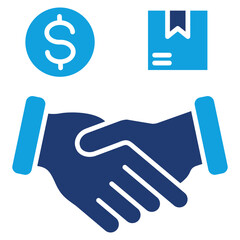 Obraz premium Trade Agreement Flat Blue Icon Vector Illustration
