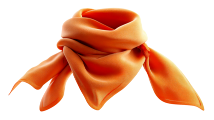 Vibrant orange draped fabric highlighting a soft wavy texture perfect for textile showcases or clothing material presentations
