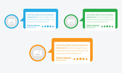 Obraz premium Client feedback social media post template. Customer feedback testimonial social media post web banner bundle design.