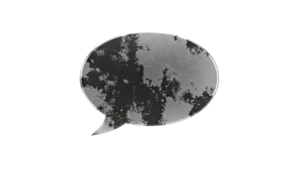 3D Grunge Speech Bubble Icon on transparent background