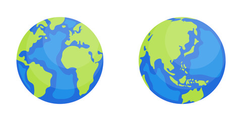two Flat style globe design