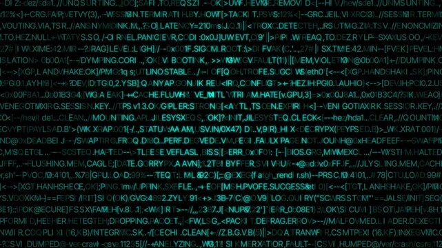 Cyberpunk Random Text Loop Seamless Background 4K