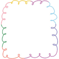 Obraz premium Creative and colorful curly border frame with a whimsical, hand-drawn feel, perfect for invitations and decorative designs