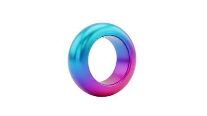 3D Gradient Ring on transparent background