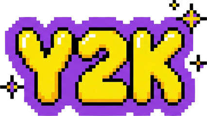 Y2K Aesthetic Pixel Art Text Typography - Retro 90s Pop Stickers