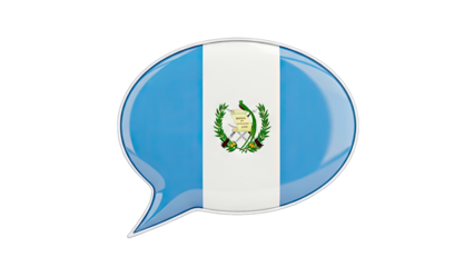 3D Guatemala Flag Speech Bubble on transparent background